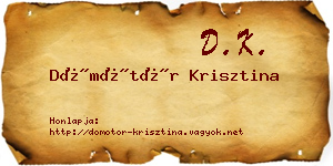Dömötör Krisztina névjegykártya