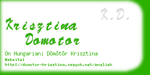 krisztina domotor business card