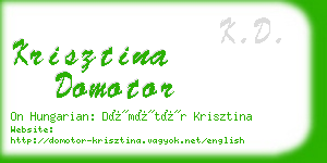 krisztina domotor business card